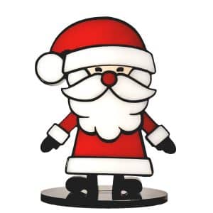 Santa Figure Christmas Decoration or Cake Topper. Hand Crafted in Bright Acrylic. Great Fun for the Kids after Christmas dinner.