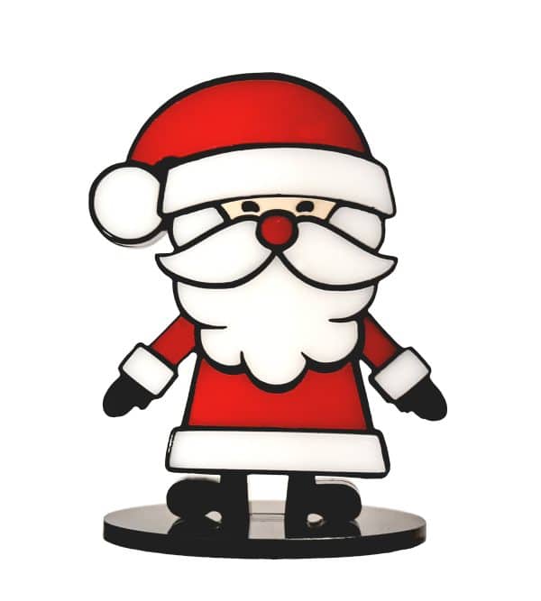 Santa Figure Christmas Decoration or Cake Topper. Hand Crafted in Bright Acrylic. Great Fun for the Kids after Christmas dinner.