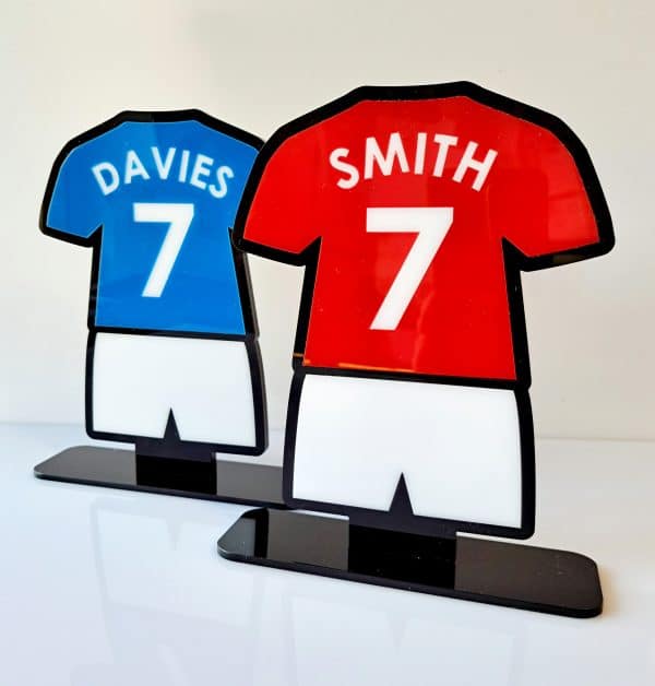 Personalised Football Kit DeskTop Plaque. Custom Name and Number Football Kit. - Image 2