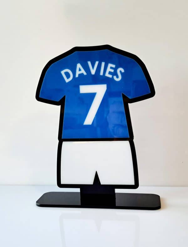 Personalised Football Kit DeskTop Plaque. Custom Name and Number Football Kit. - Image 3