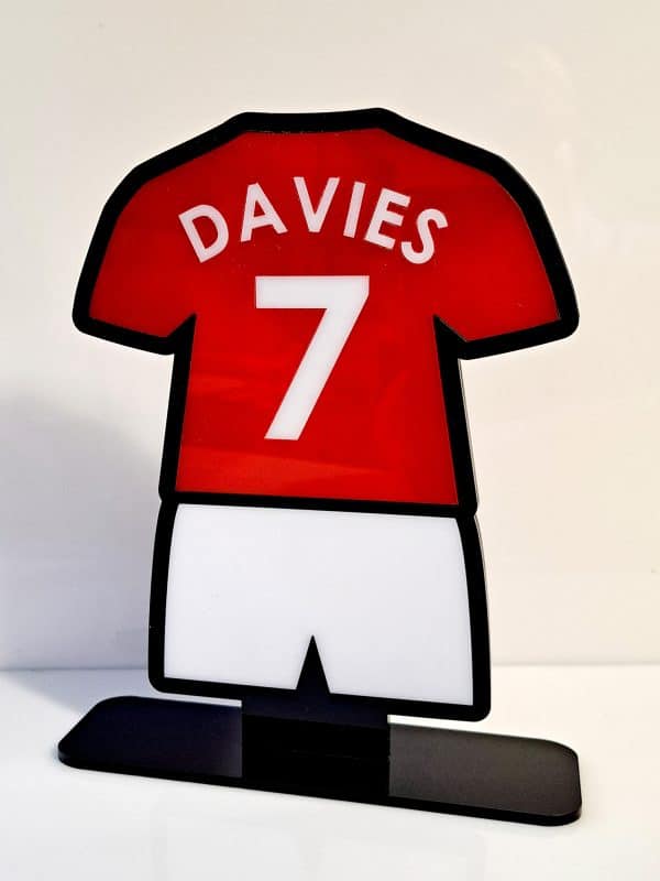 Personalised Football Kit DeskTop Plaque. Custom Name and Number Football Kit. - Image 4