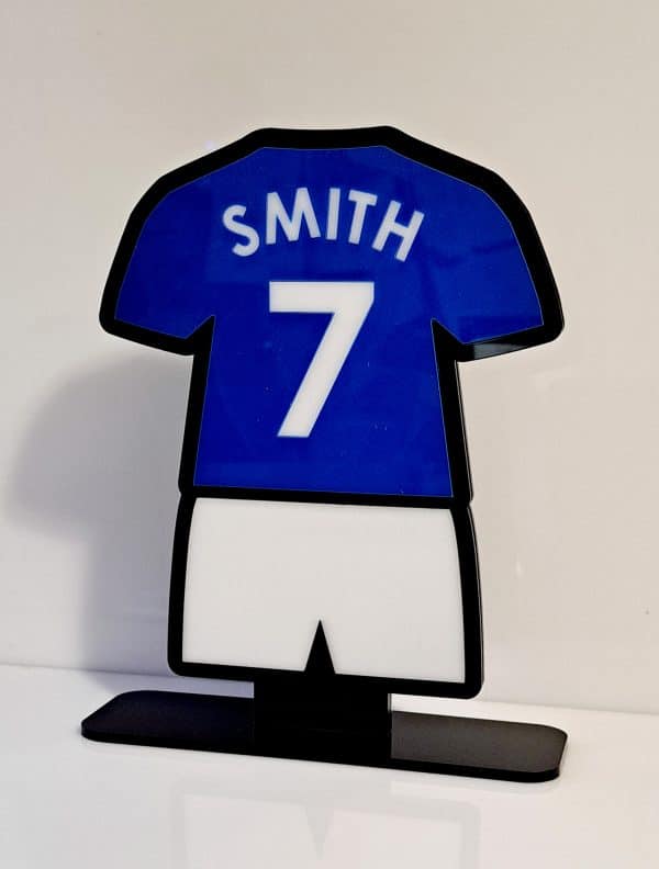 Personalised Football Kit DeskTop Plaque. Custom Name and Number Football Kit. - Image 5