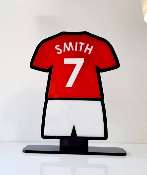 Personalised Football Kit DeskTop Plaque. Custom Name and Number Football Kit. - Image 6