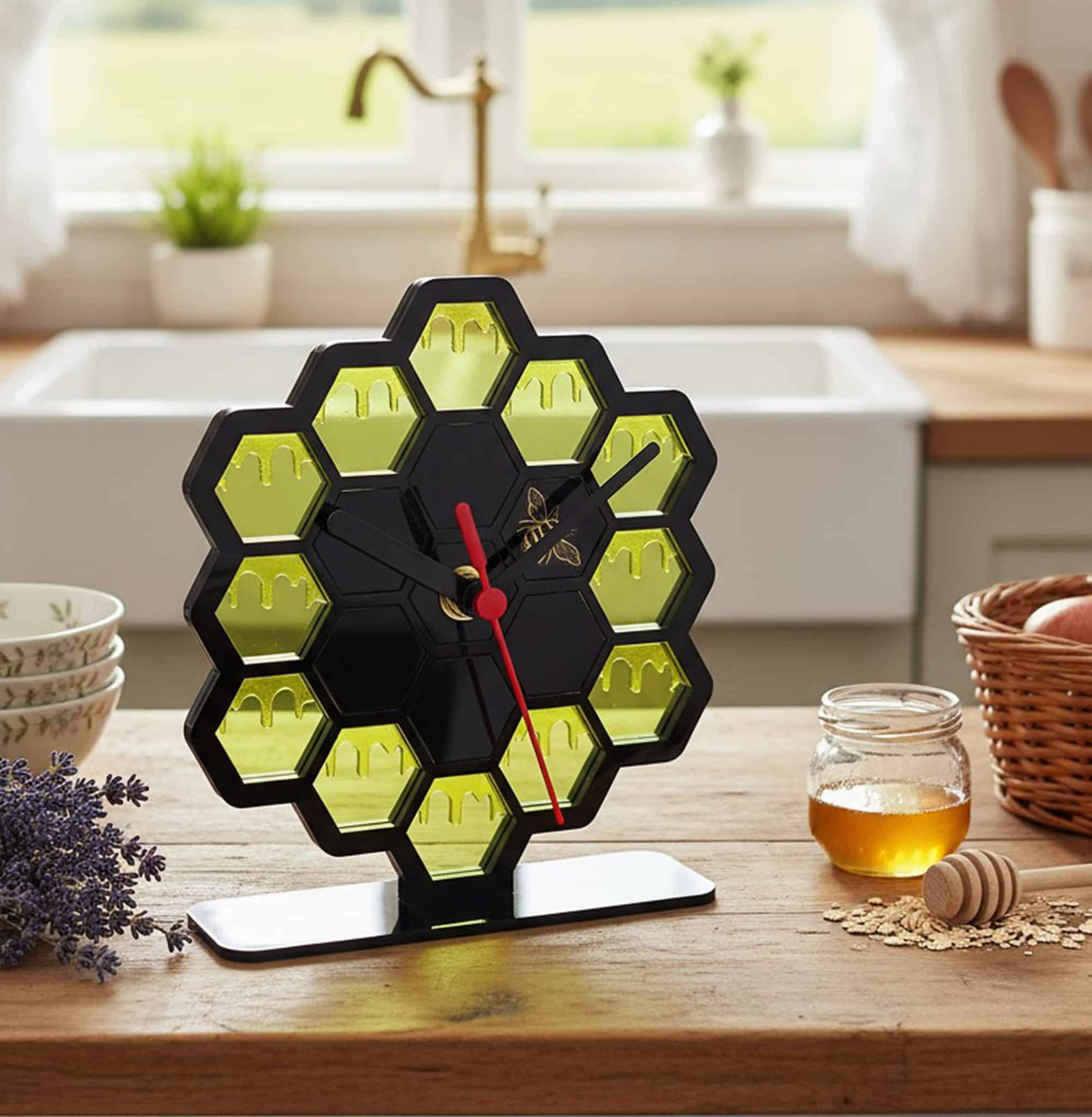 Honey Bee Hive - Honeycomb Clock