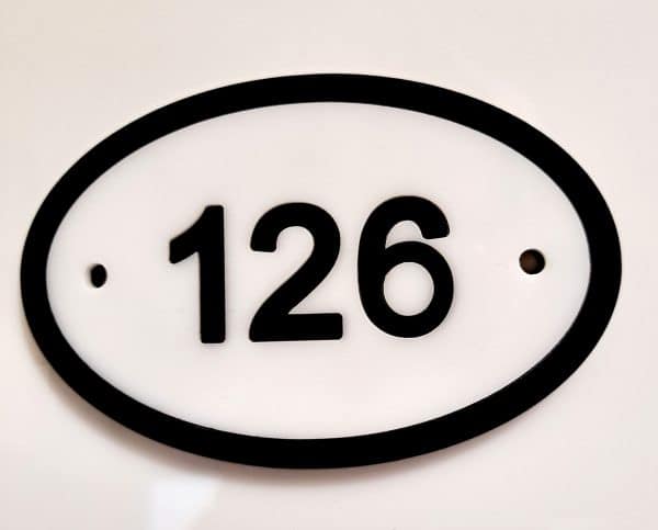 Custom Front Door Number Plaque Personalised House Sign Oval (10 x 6.5) - Image 2