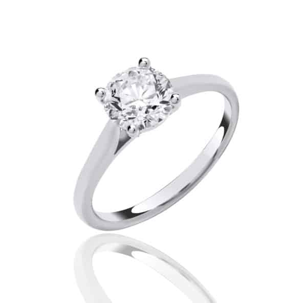 18ct White Gold 2.00ctw Solitaire Diamond Ring. IGI Certified. LAB GROWN.