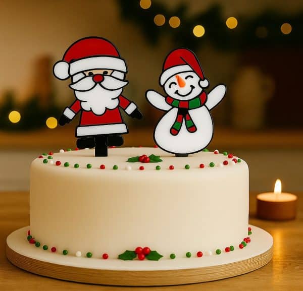 Father Christmas Snowman Cake Toppers Christmas Cake Decorations.