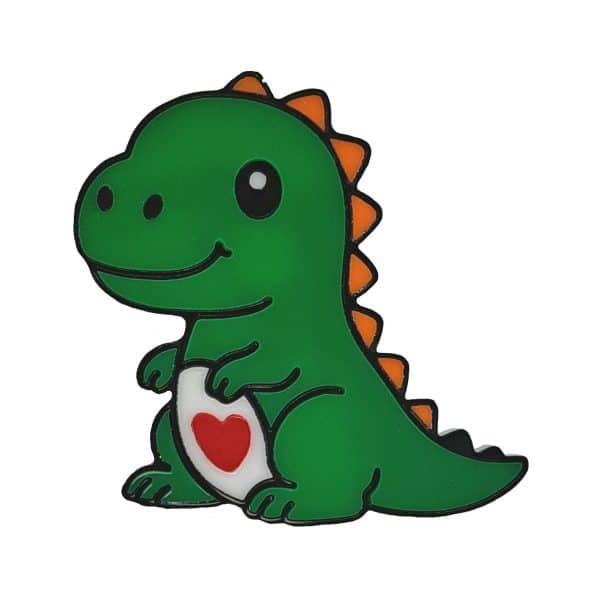 Cute Dinosaur Fridge Magnet with Heart.