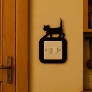Kitten Cat Silhouette Light Switch Surround Decoration.