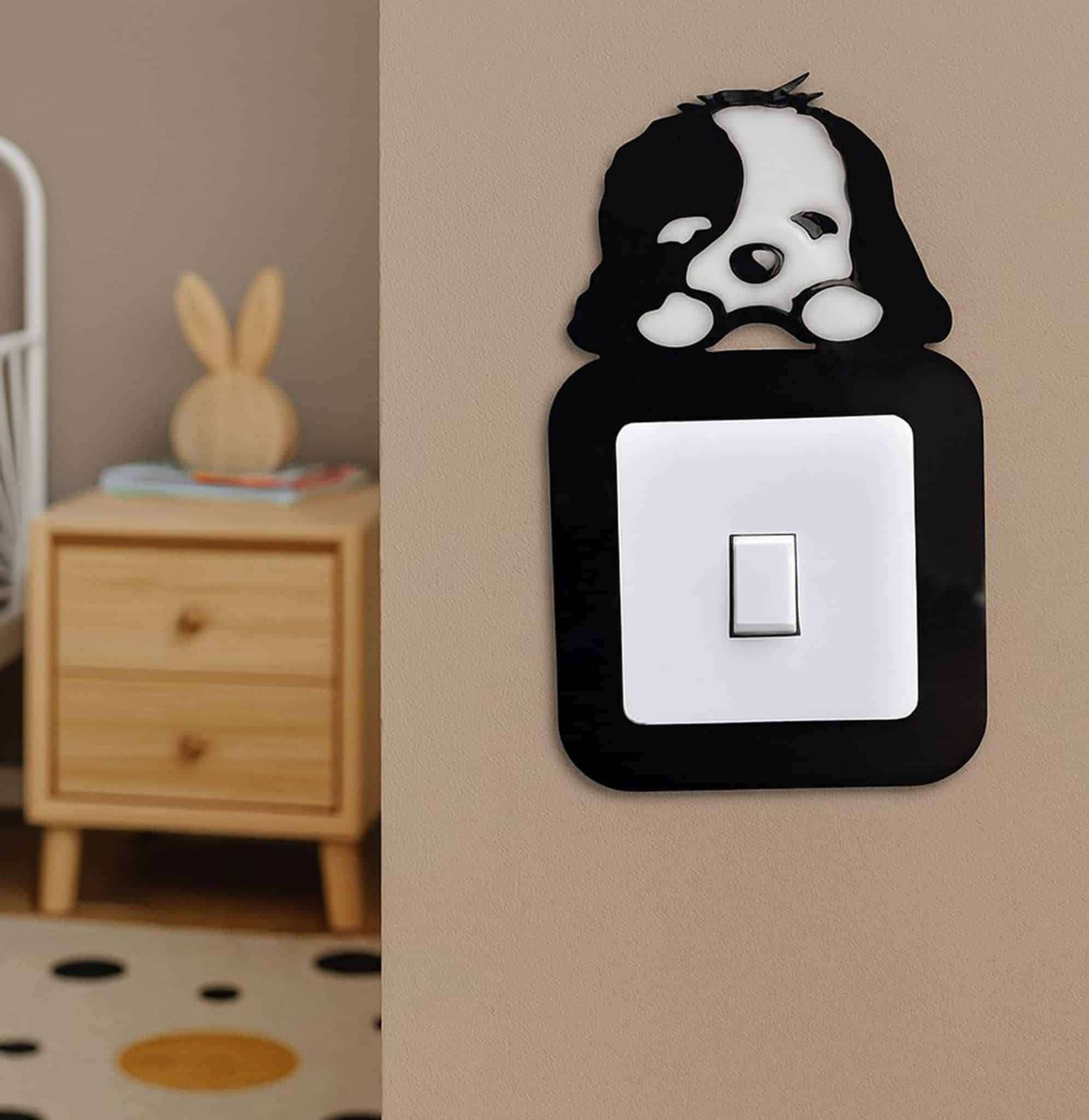 Puppy Dog Light Switch Surround - Kids Bedroom - Nursery Decor.