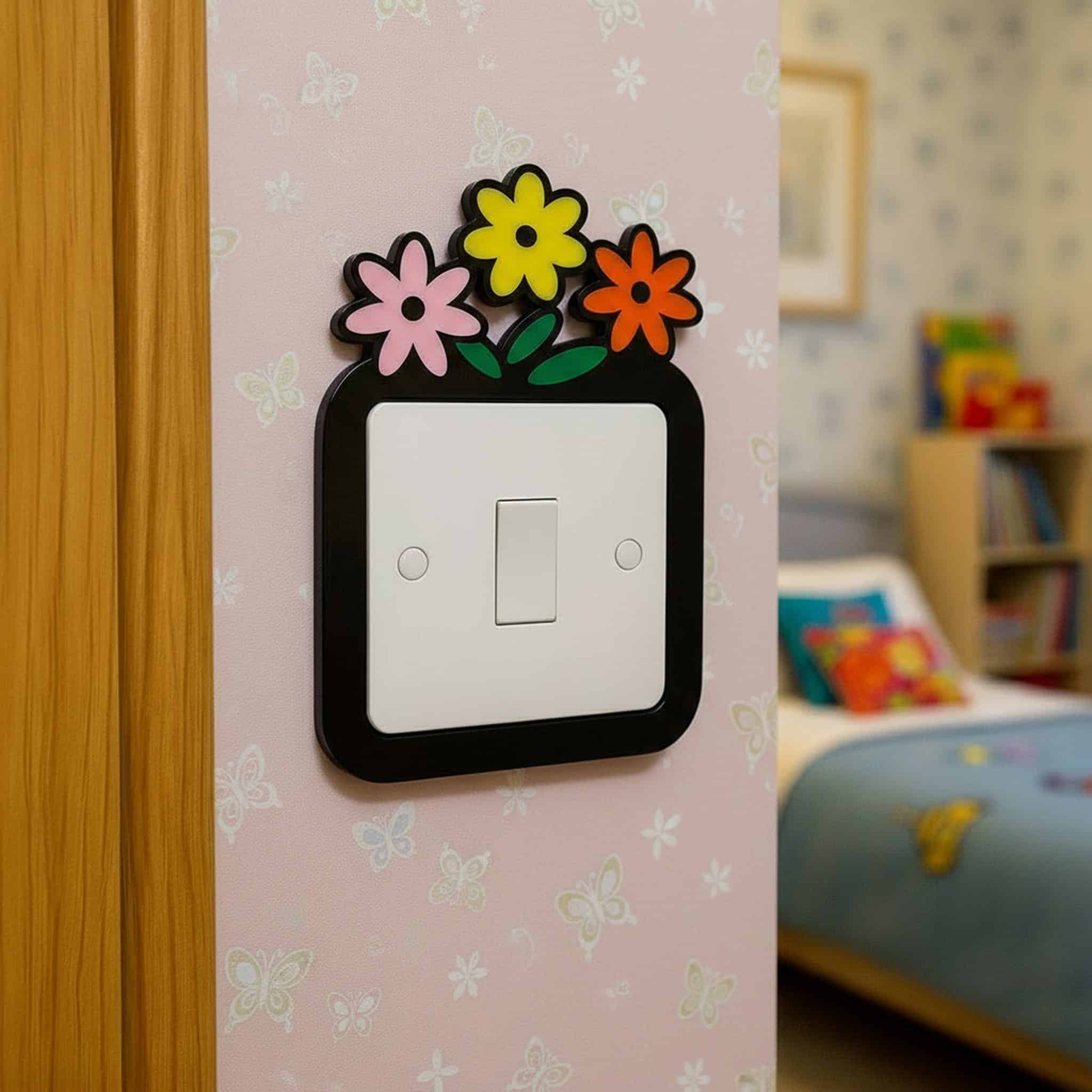 Flower Light Switch Surround Room Decoration.