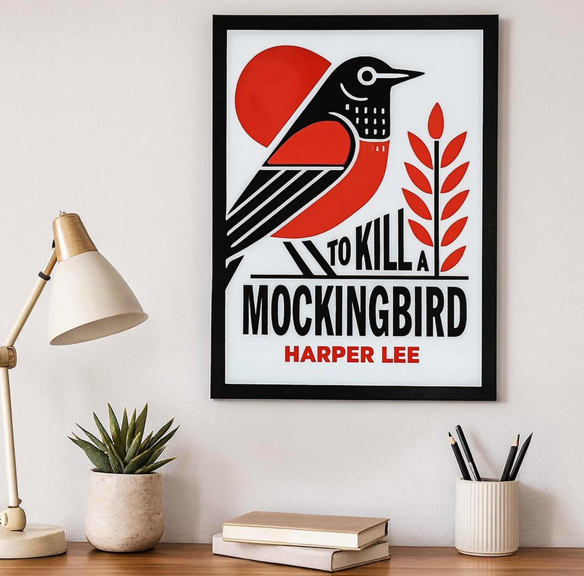 To Kill a Mockingbird Literary Wall Art Harper Lee.