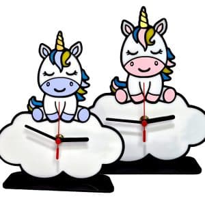 Unicorn on Cloud Children's Bedroom Desk Clock.
