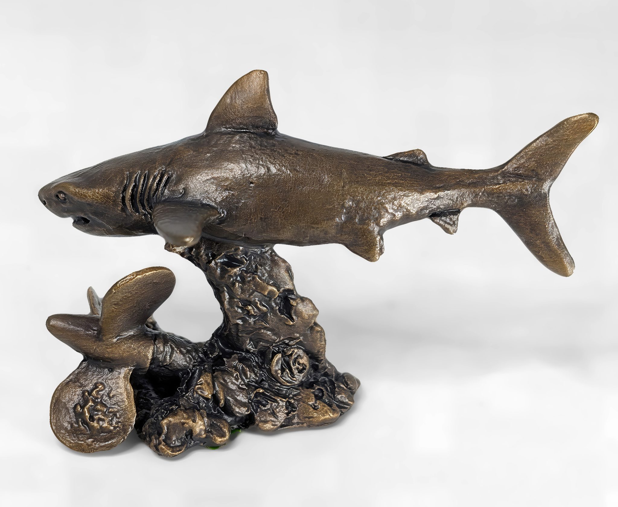 Great White Shark Solid Bronze Sculpture - Image 2