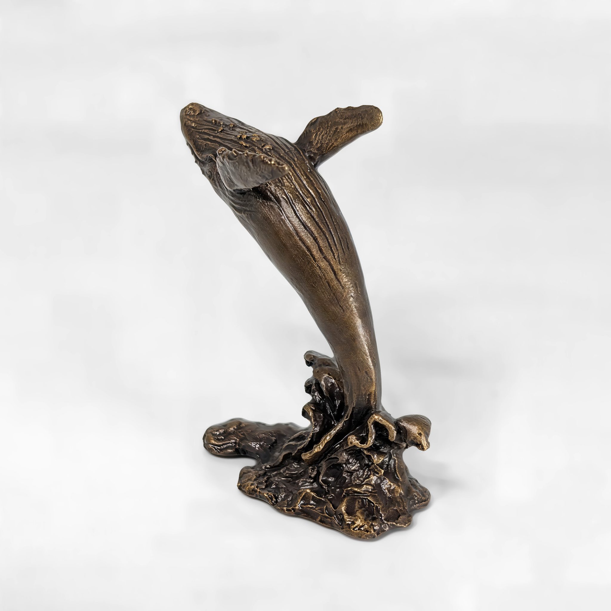 Humpback Whale Solid Bronze Sculpture - Image 2
