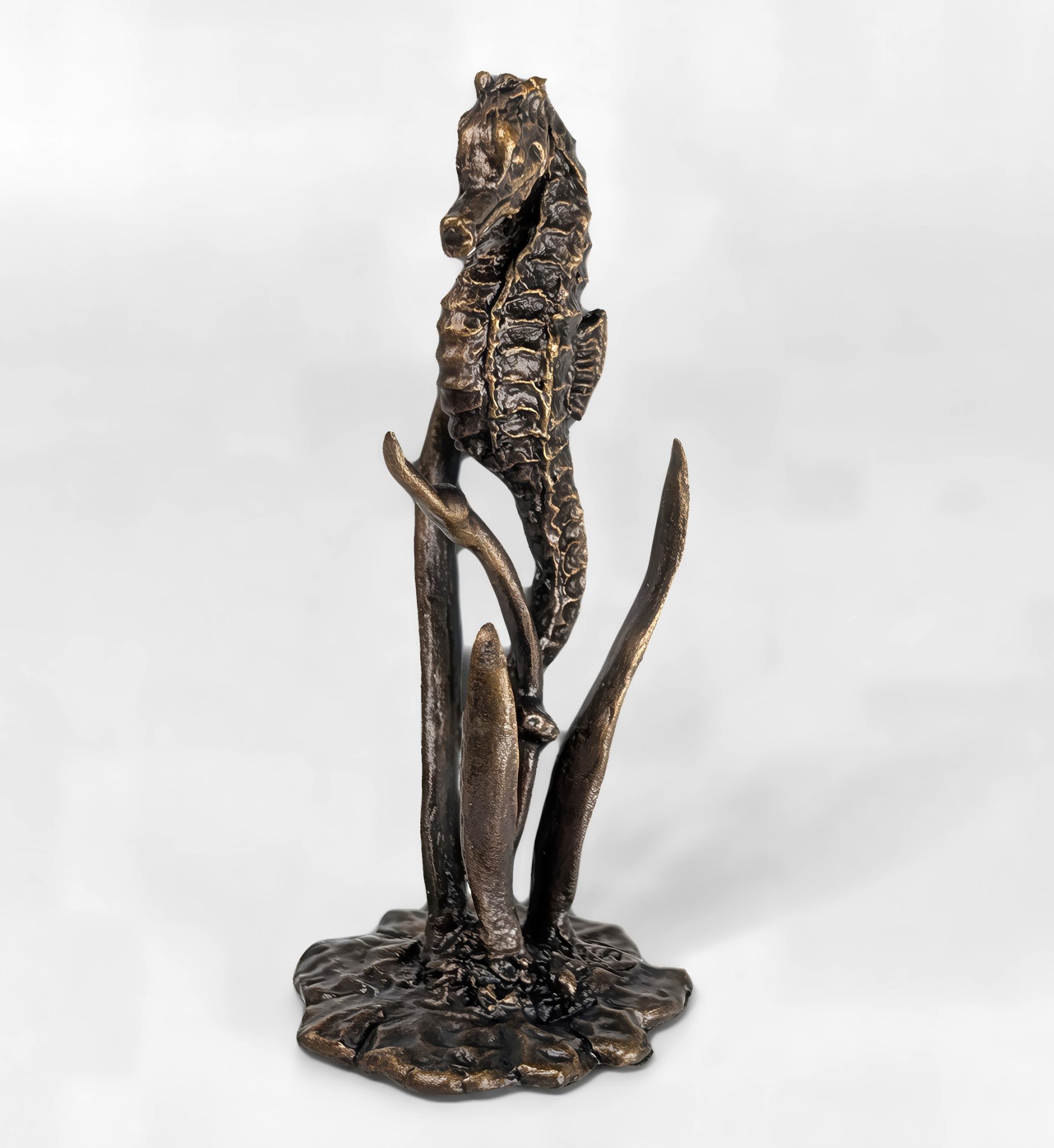 Seahorse Solid Bronze Sculpture - Image 4