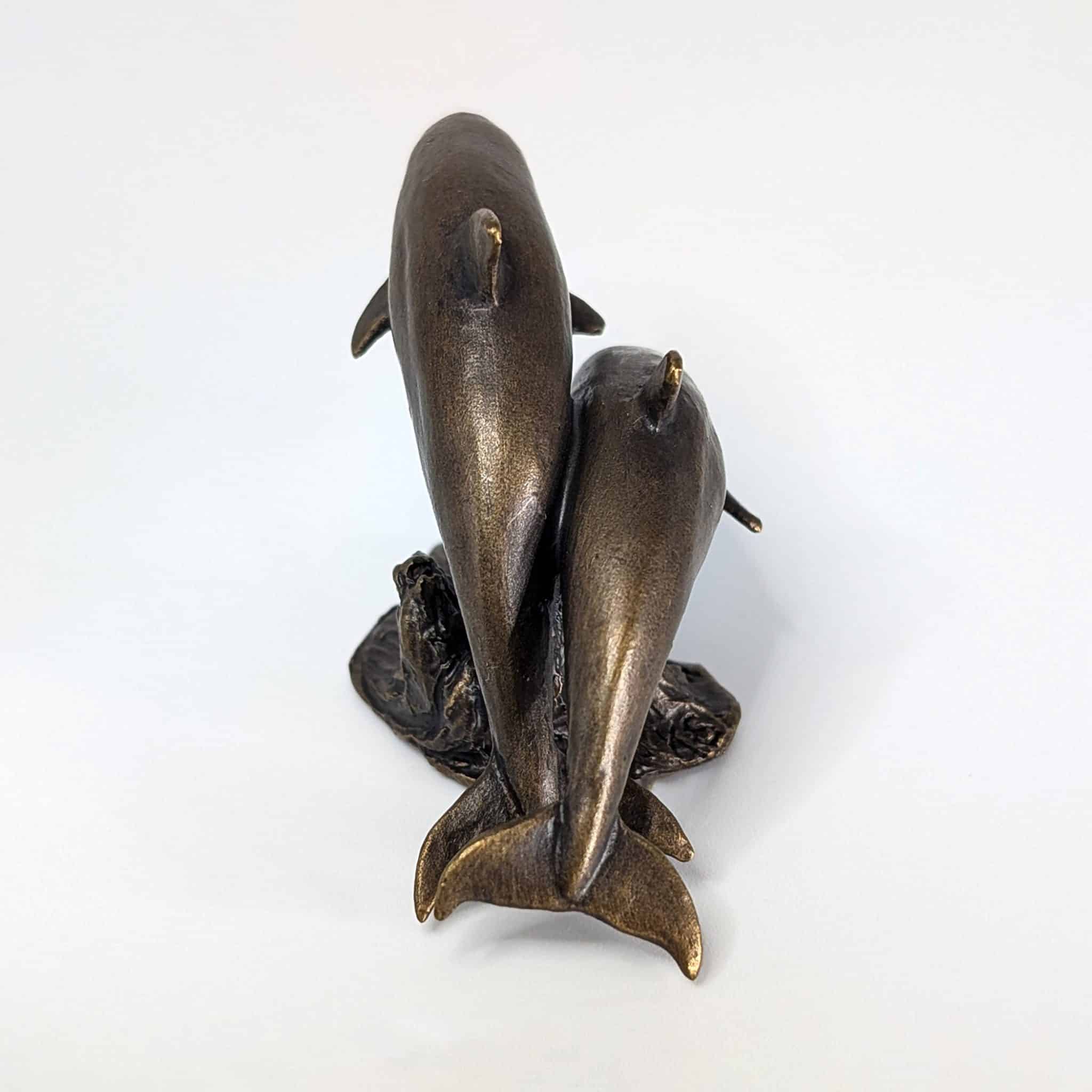 Dolphins Solid Bronze Sculpture. - Image 5